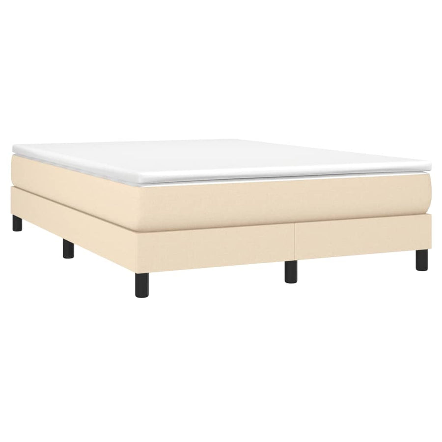 Boxspring met matras stof crèmekleurig 160x200 cm 160 x 200 cm 25 cm
