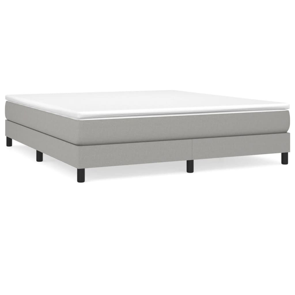 Boxspring met matras stof lichtgrijs 180x200 cm 180 x 200 cm 25 cm