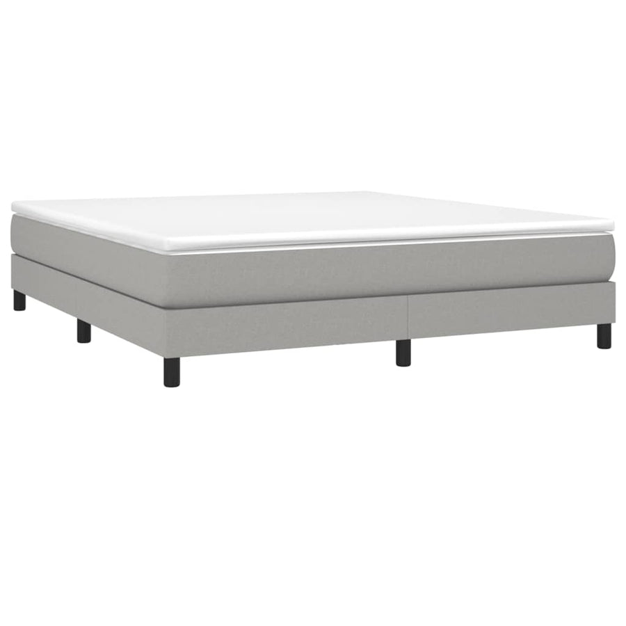 Boxspring met matras stof lichtgrijs 180x200 cm 180 x 200 cm 25 cm