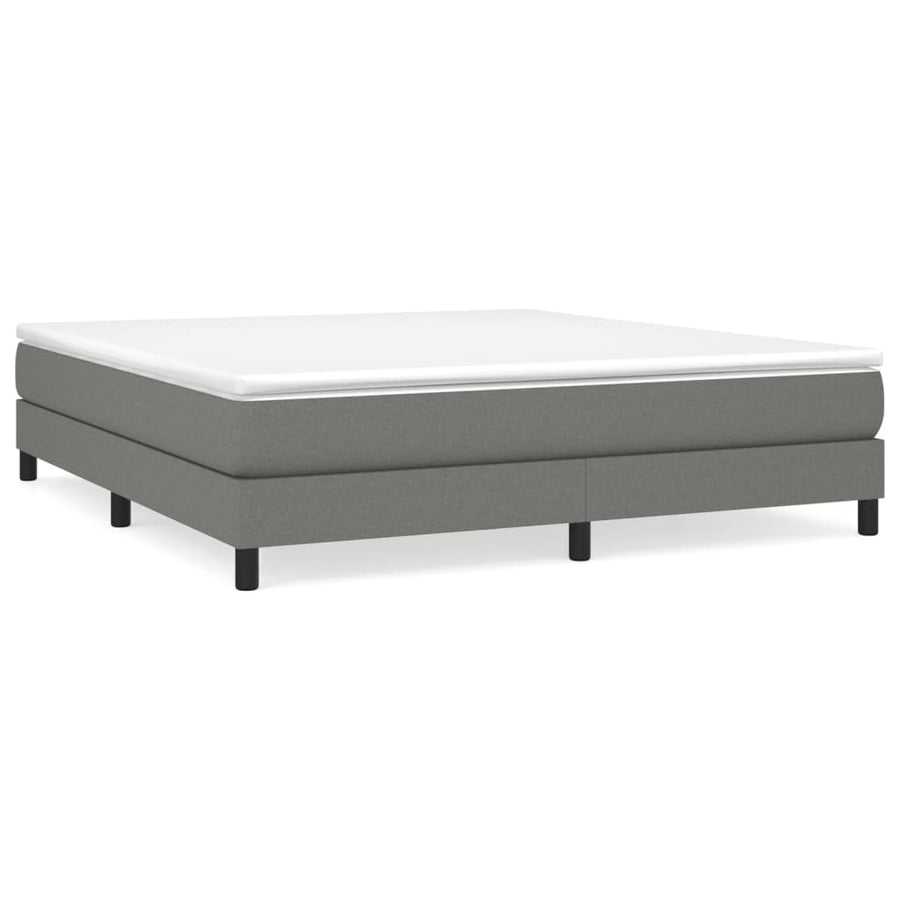 Boxspring met matras stof donkergrijs 180x200 cm 180 x 200 cm 25 cm