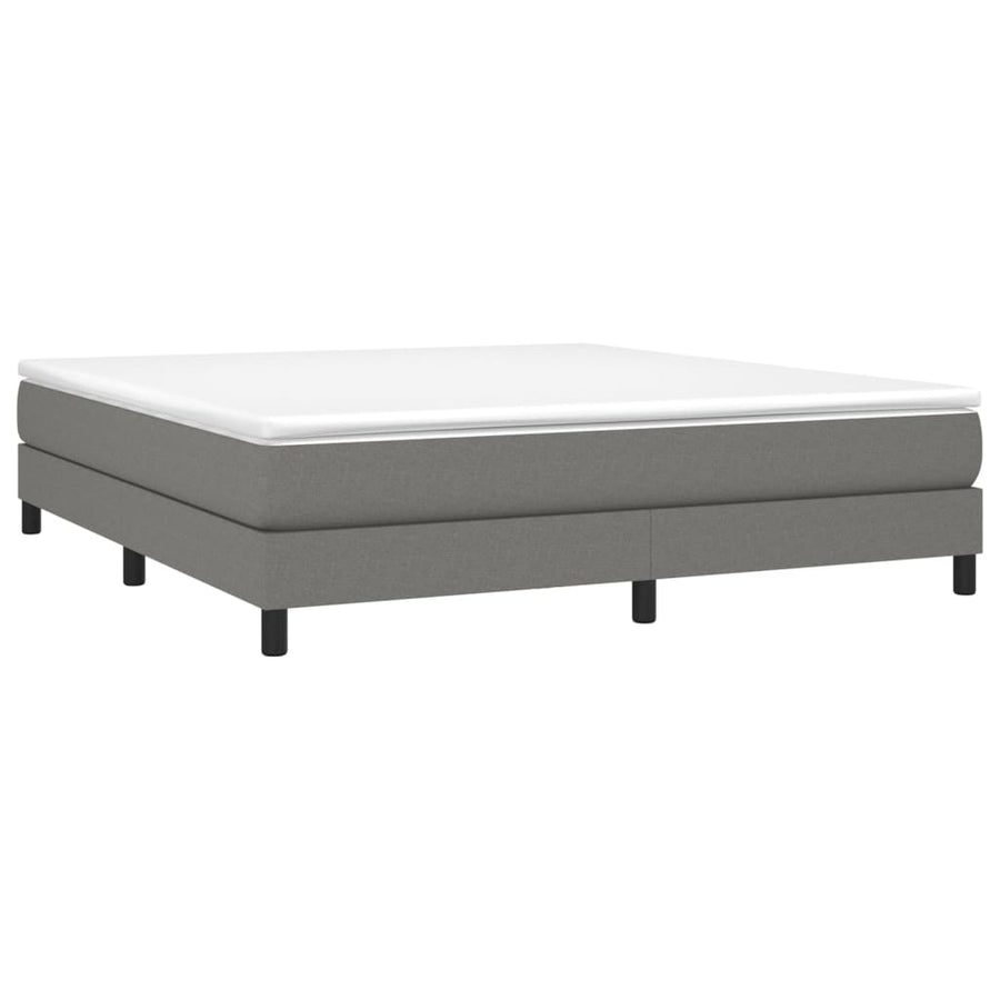 Boxspring met matras stof donkergrijs 180x200 cm 180 x 200 cm 25 cm