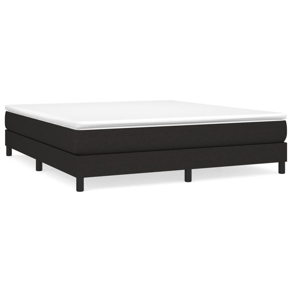Boxspring met matras stof zwart 180x200 cm 180 x 200 cm 25 cm