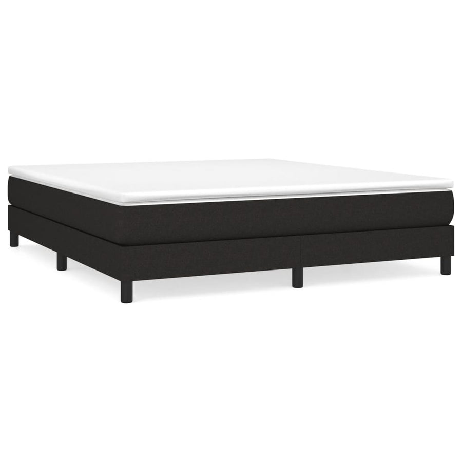 Boxspring met matras stof zwart 180x200 cm 180 x 200 cm 25 cm