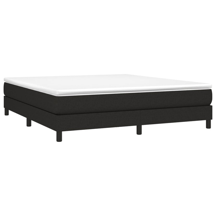 Boxspring met matras stof zwart 180x200 cm 180 x 200 cm 25 cm