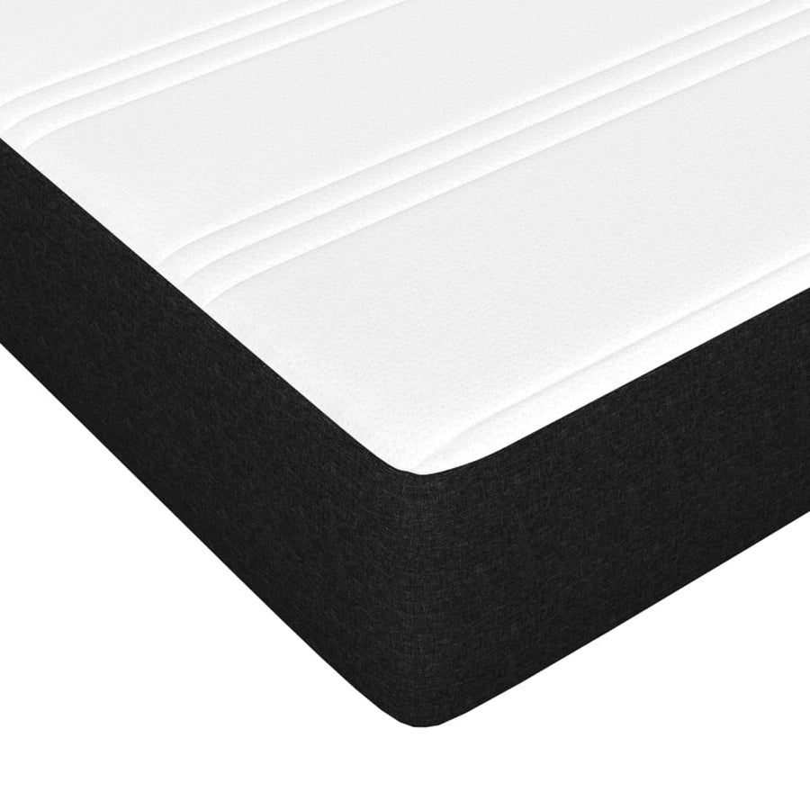 Boxspring met matras stof zwart 180x200 cm 180 x 200 cm 25 cm