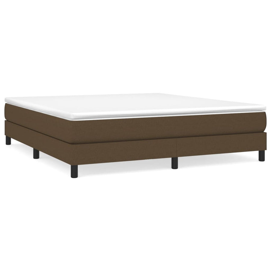 Boxspring Met Matras Stof Donkerbruin 180 x 200 cm 25 cm