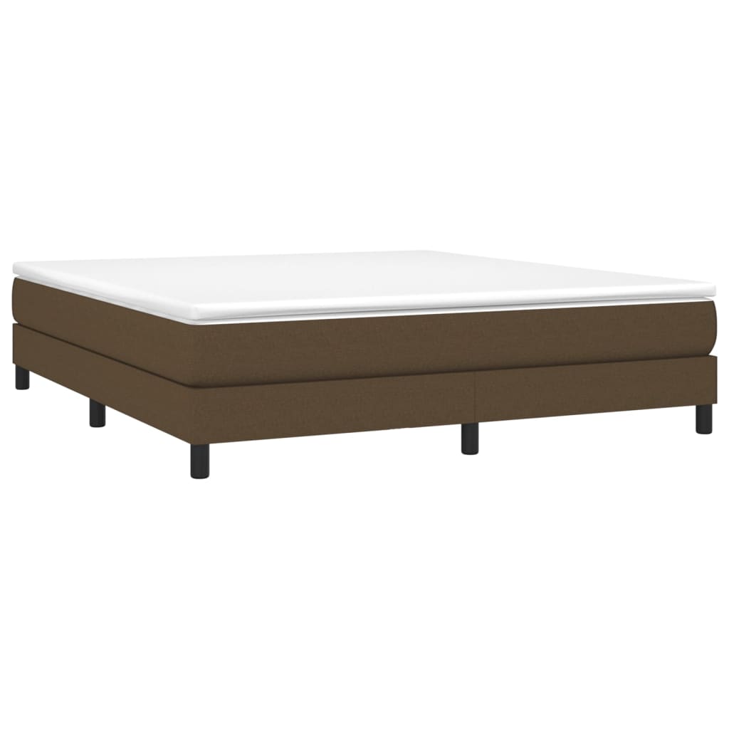 Boxspring Met Matras Stof Donkerbruin 180 x 200 cm 25 cm