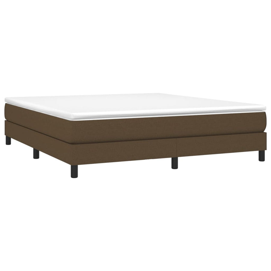 Boxspring Met Matras Stof Donkerbruin 180 x 200 cm 25 cm