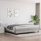 Boxspring met matras stof lichtgrijs 200x200 cm 200 x 200 cm 25 cm