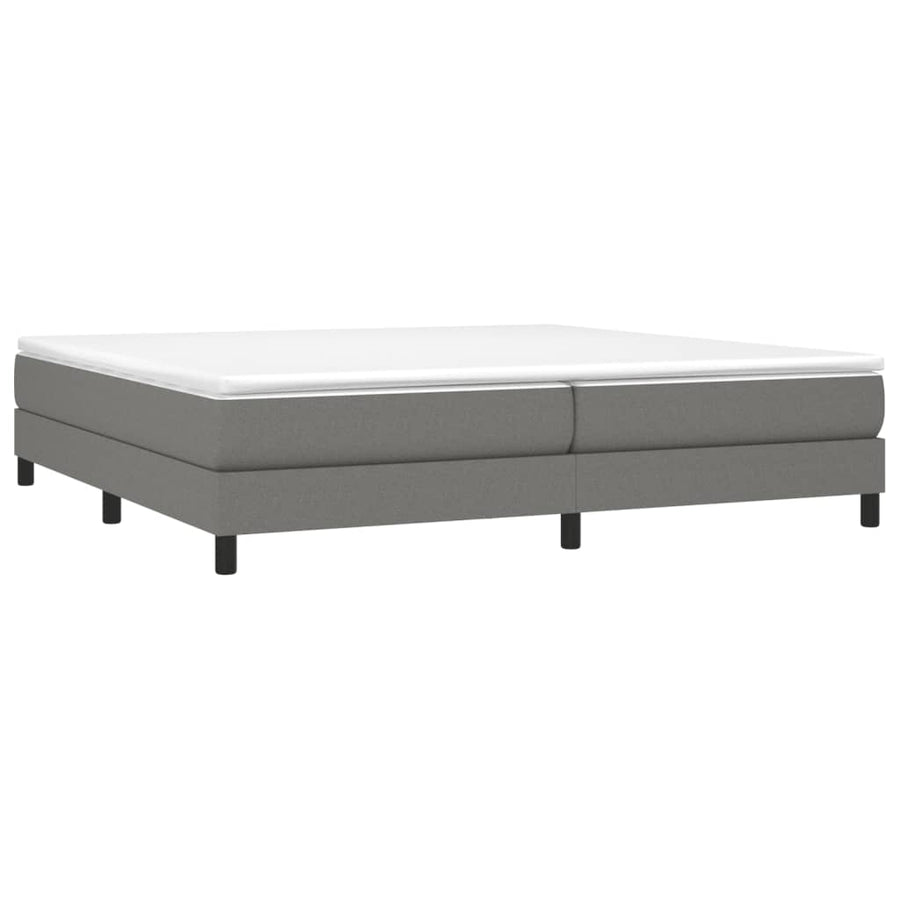 Boxspring met matras stof donkergrijs 200x200 cm 200 x 200 cm 25 cm