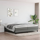 Boxspring met matras stof donkergrijs 200x200 cm 200 x 200 cm 25 cm