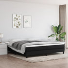 Boxspring met matras stof zwart 200x200 cm 200 x 200 cm 25 cm