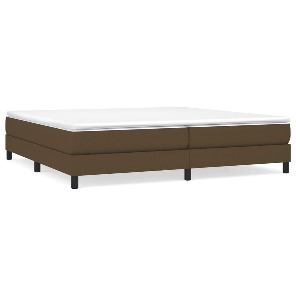 Boxspring Met Matras Stof Donkerbruin 200 x 200 cm 25 cm