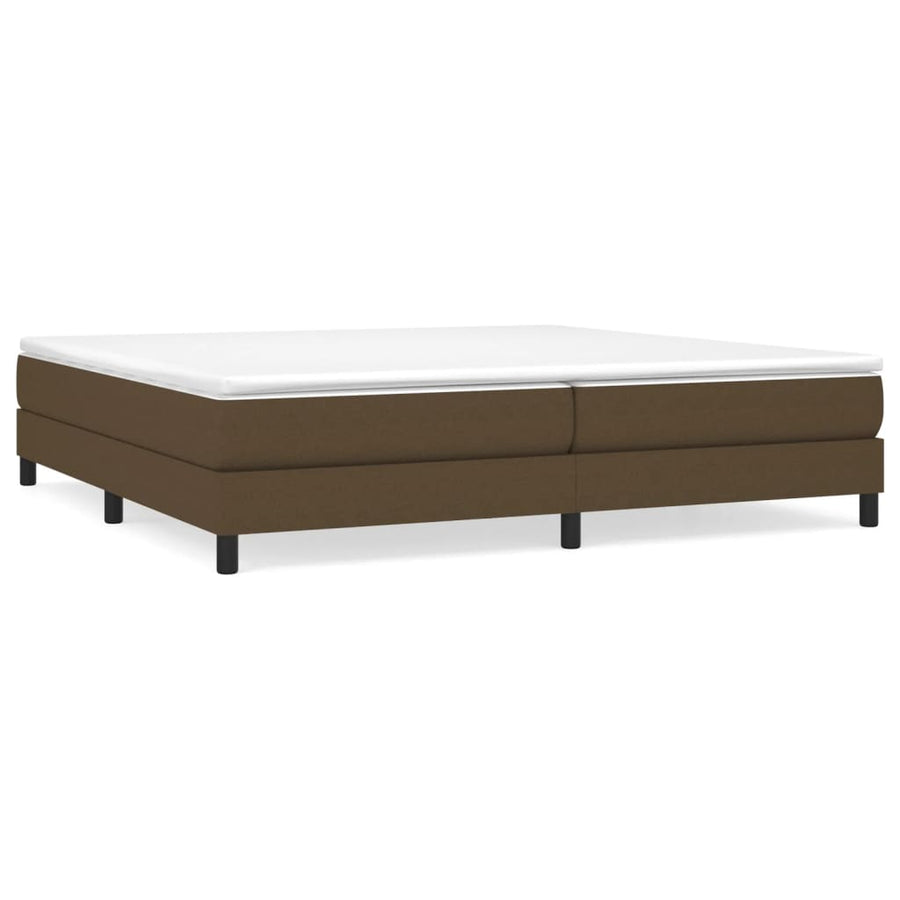Boxspring Met Matras Stof Donkerbruin 200 x 200 cm 25 cm