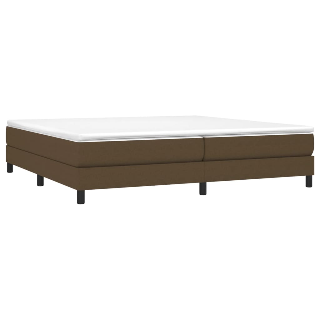 Boxspring Met Matras Stof Donkerbruin 200 x 200 cm 25 cm