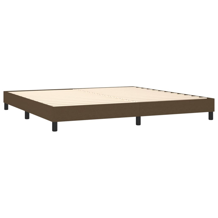 Boxspring Met Matras Stof Donkerbruin 200 x 200 cm 25 cm