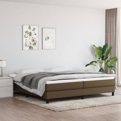 Boxspring Met Matras Stof Donkerbruin 200 x 200 cm 25 cm