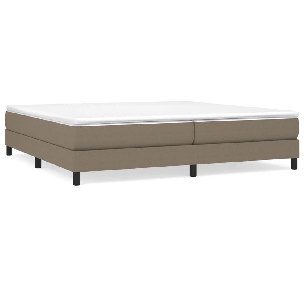Boxspring met matras stof taupe 200x200 cm 200 x 200 cm 25 cm