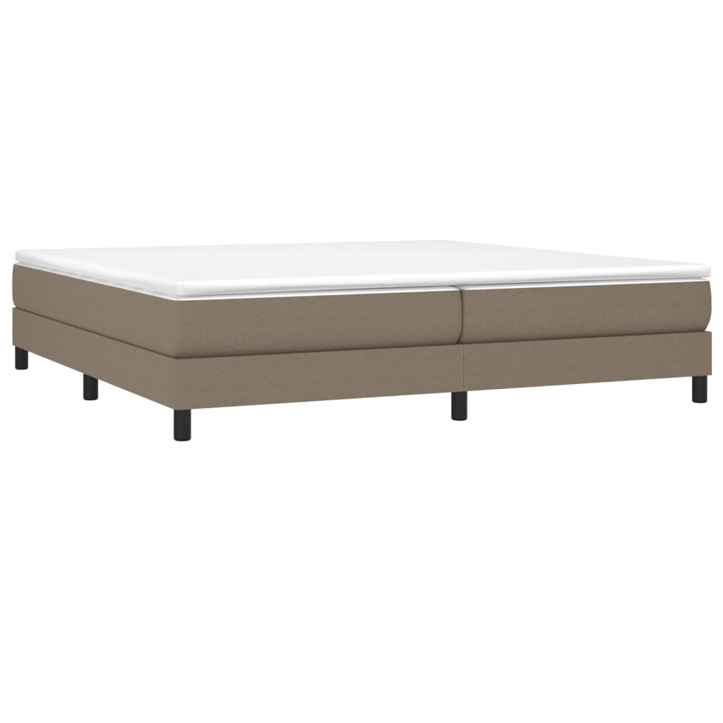 Boxspring met matras stof taupe 200x200 cm 200 x 200 cm 25 cm