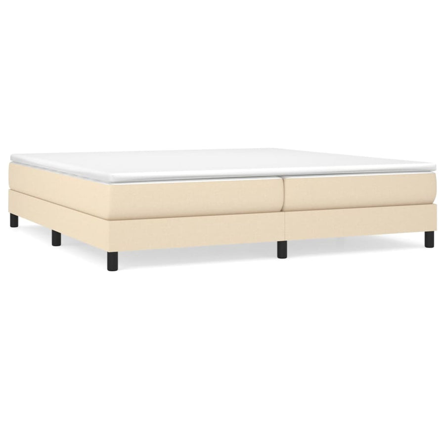 Boxspring met matras stof crèmekleurig 200x200 cm