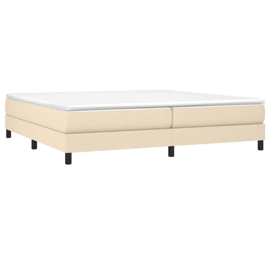Boxspring met matras stof crèmekleurig 200x200 cm