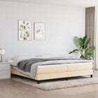 Box spring with fabric mattress cream-coloured 200x200 cm