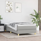 Boxspring met matras stof lichtgrijs 80x200 cm 80 x 200 cm 25 cm