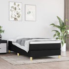 Boxspring met matras stof zwart 80x200 cm 80 x 200 cm 25 cm