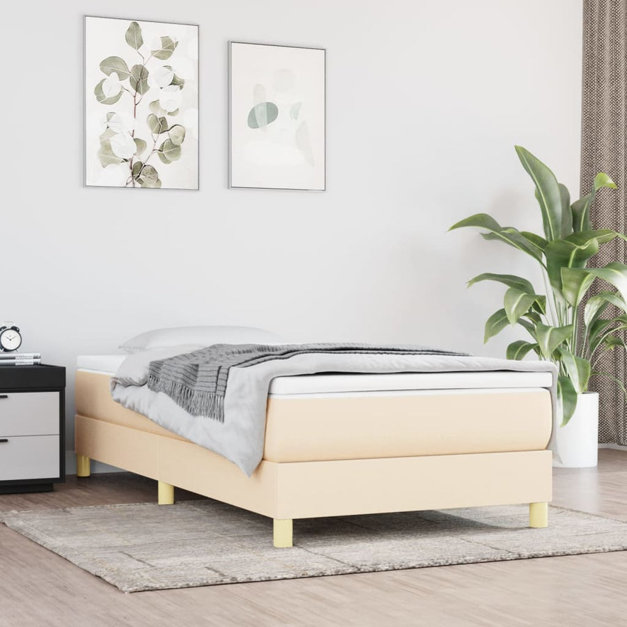 Boxspring met matras stof crèmekleurig 80x200 cm