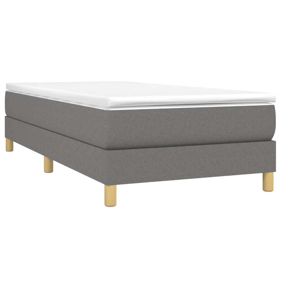 Boxspring met matras stof donkergrijs 90x190 cm 90 x 190 cm 25 cm