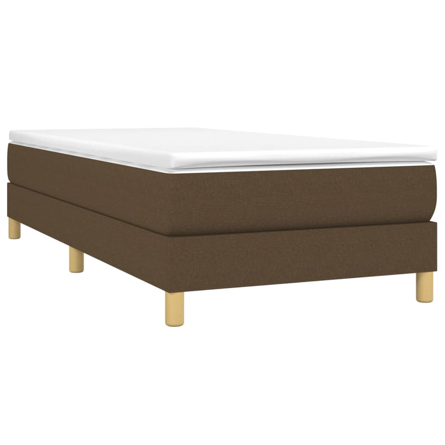Boxspring met matras stof donkerbruin 90x190 cm