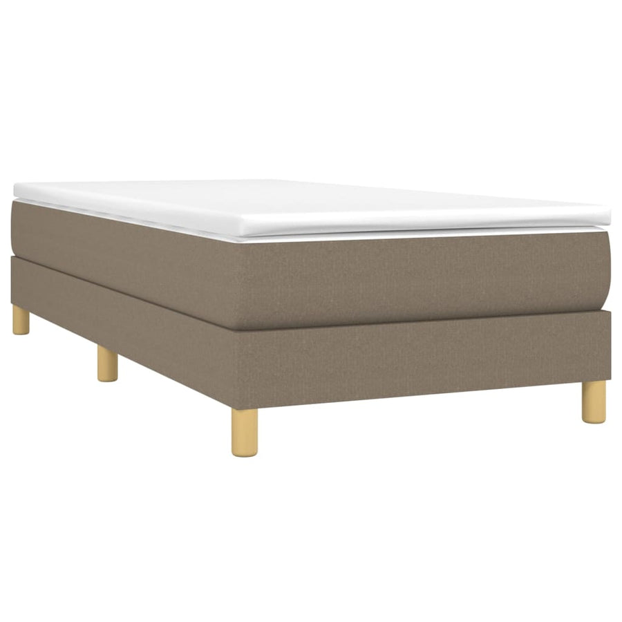 Boxspring met matras stof taupe 90x190 cm