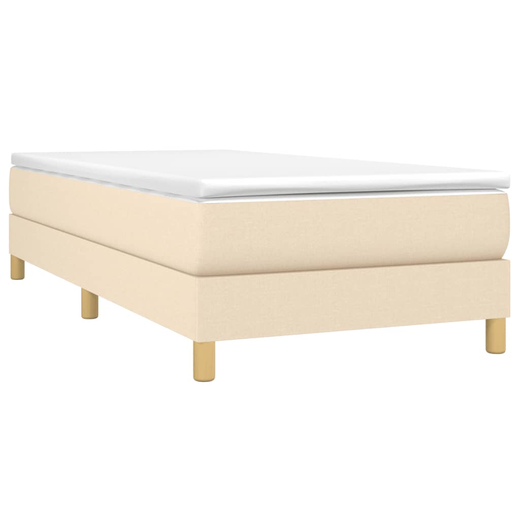 Boxspring met matras stof crèmekleurig 90x190 cm
