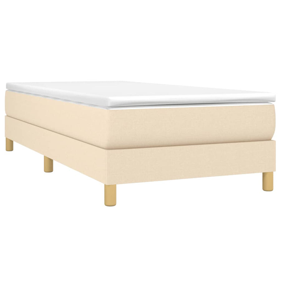 Boxspring met matras stof crèmekleurig 90x190 cm