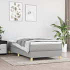 Boxspring met matras stof lichtgrijs 90x200 cm 90 x 200 cm 25 cm