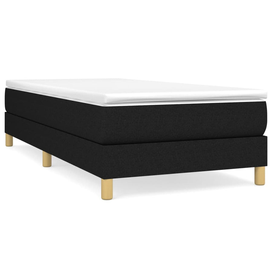 Boxspring met matras stof zwart 90x200 cm 90 x 200 cm 25 cm