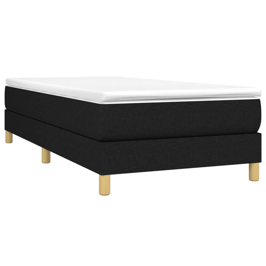 Boxspring met matras stof zwart 90x200 cm 90 x 200 cm 25 cm