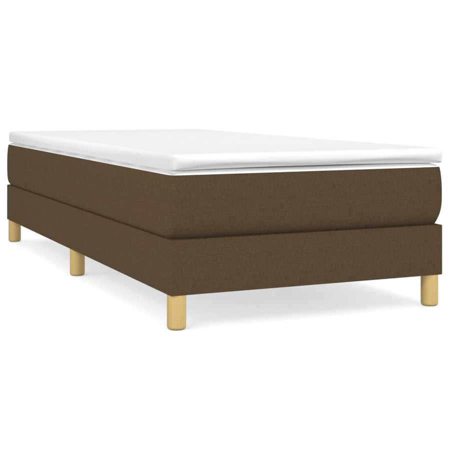 Boxspring met matras stof donkerbruin 90x200 cm