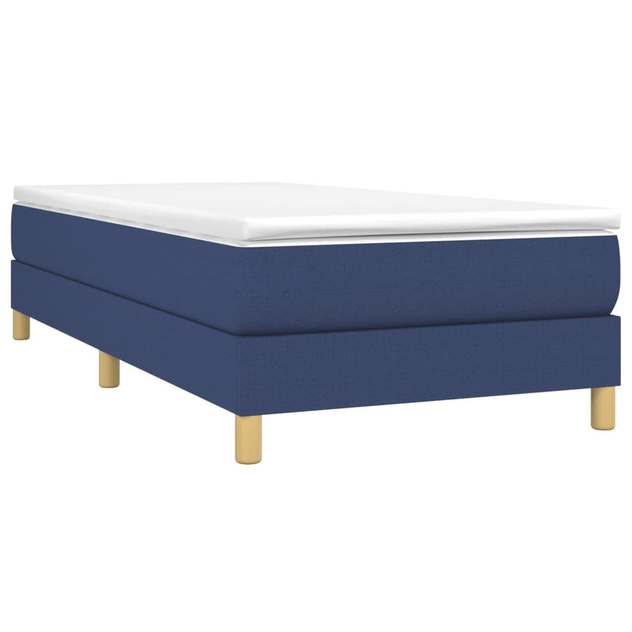 Boxspring met matras stof blauw 90x200 cm 90 x 200 cm 25 cm