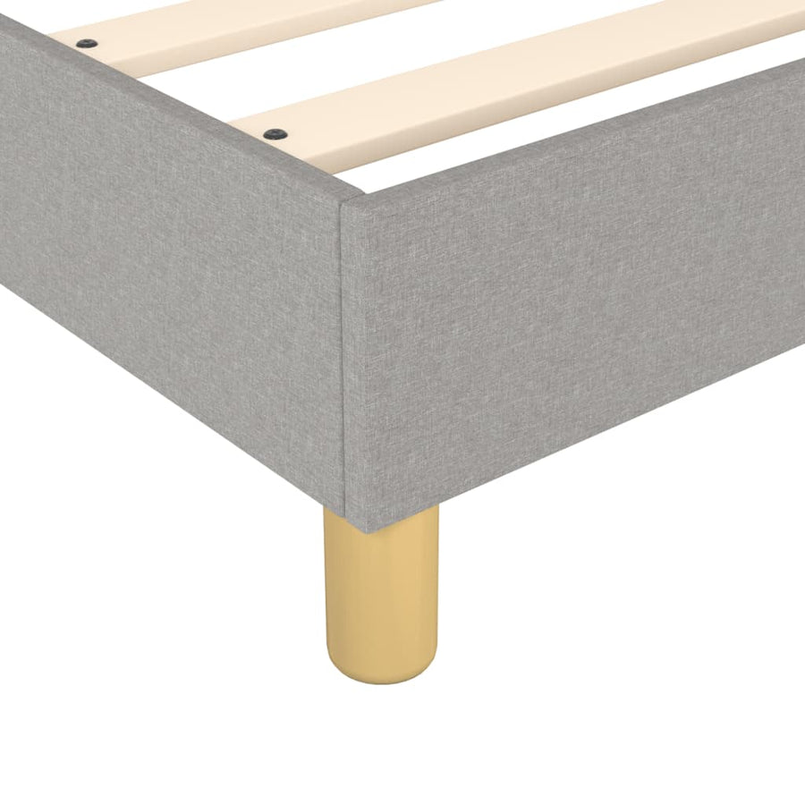 Boxspring met matras stof lichtgrijs 100x200 cm 100 x 200 cm 25 cm