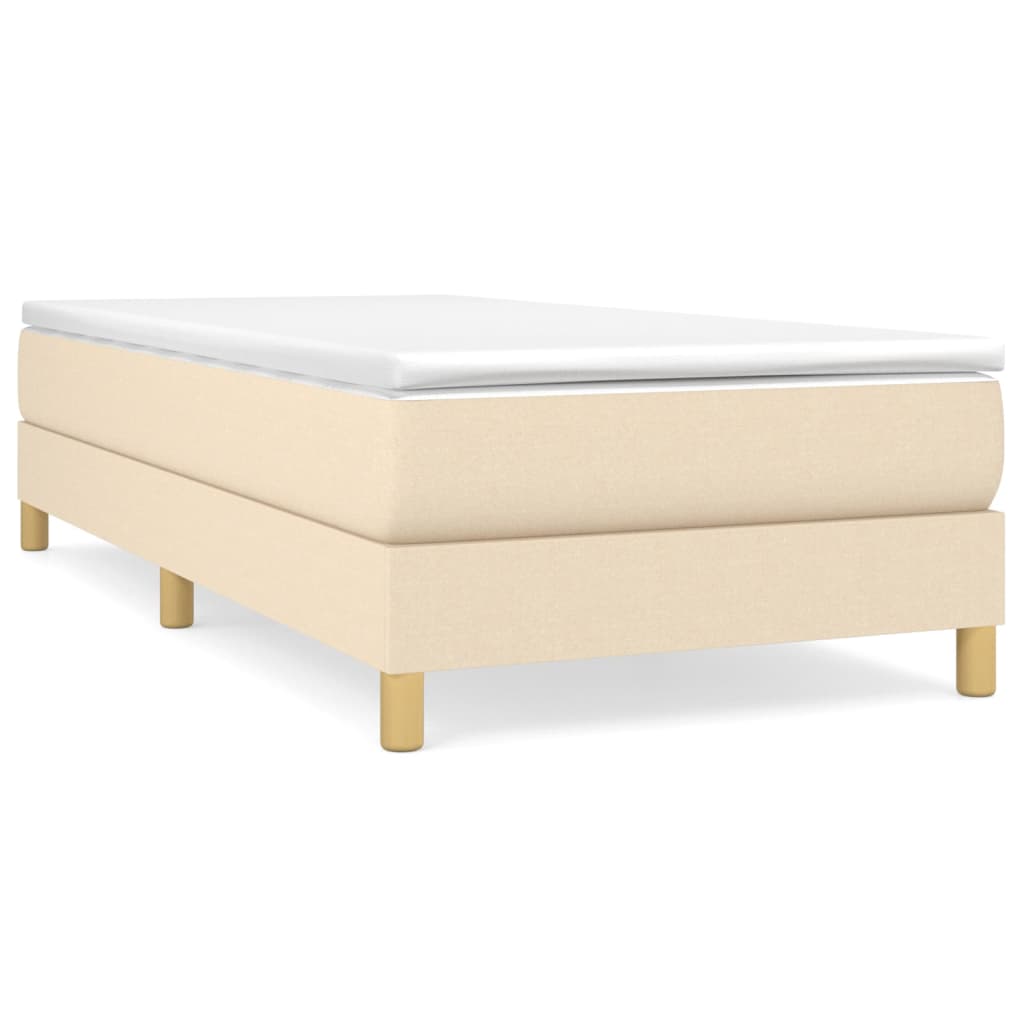 Boxspring met matras stof crèmekleurig 100x200 cm