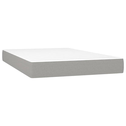 Boxspring met matras stof lichtgrijs 120x200 cm 120 x 200 cm 25 cm