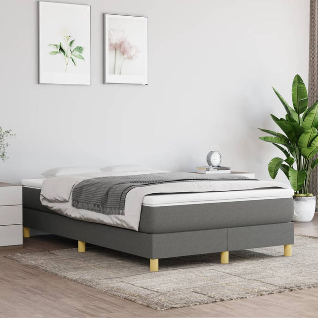 Boxspring met matras stof donkergrijs 120x200 cm 120 x 200 cm 25 cm