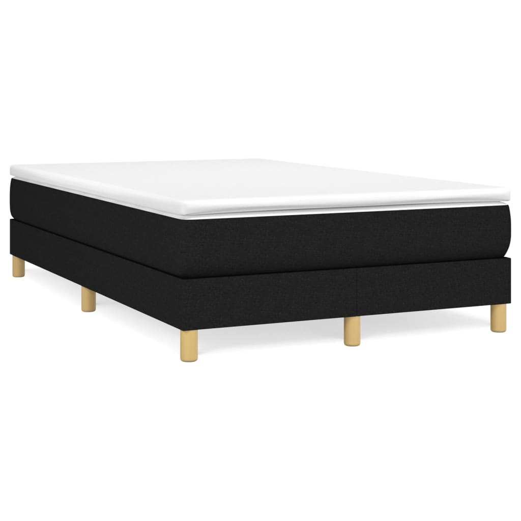 Boxspring met matras stof zwart 120x200 cm 120 x 200 cm 25 cm