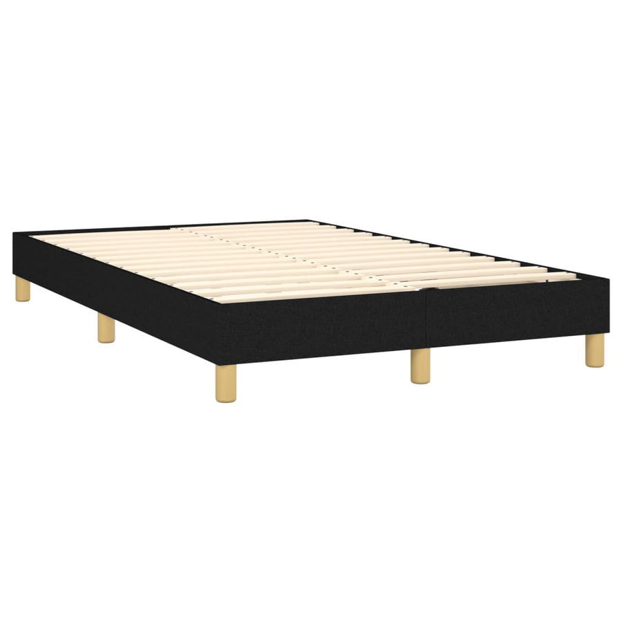 Boxspring met matras stof zwart 120x200 cm 120 x 200 cm 25 cm