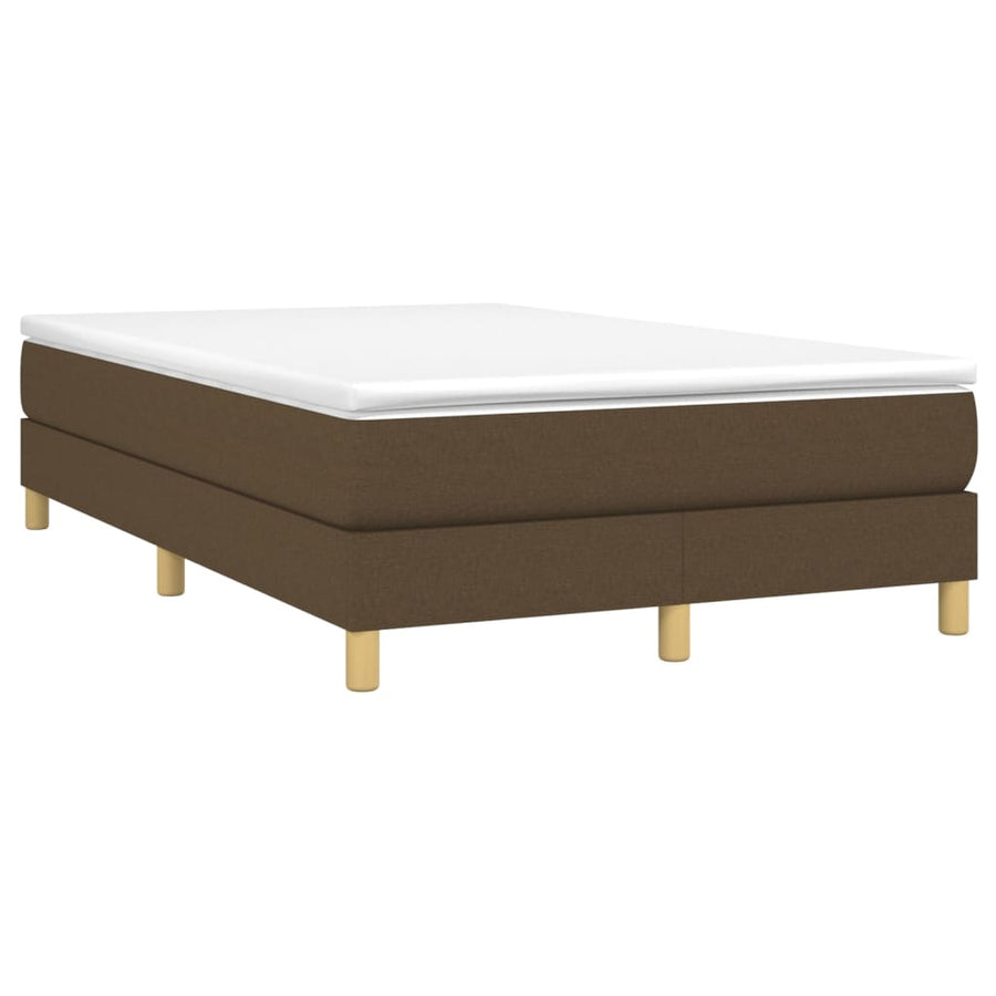 Boxspring met matras stof donkerbruin 120x200 cm