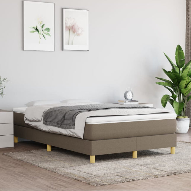 Boxspring met matras stof taupe 120x200 cm