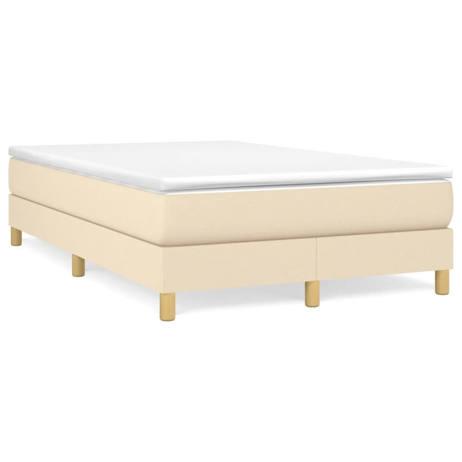 Boxspring met matras stof crèmekleurig 120x200 cm