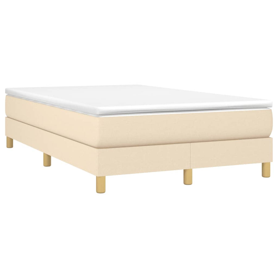 Boxspring met matras stof crèmekleurig 120x200 cm