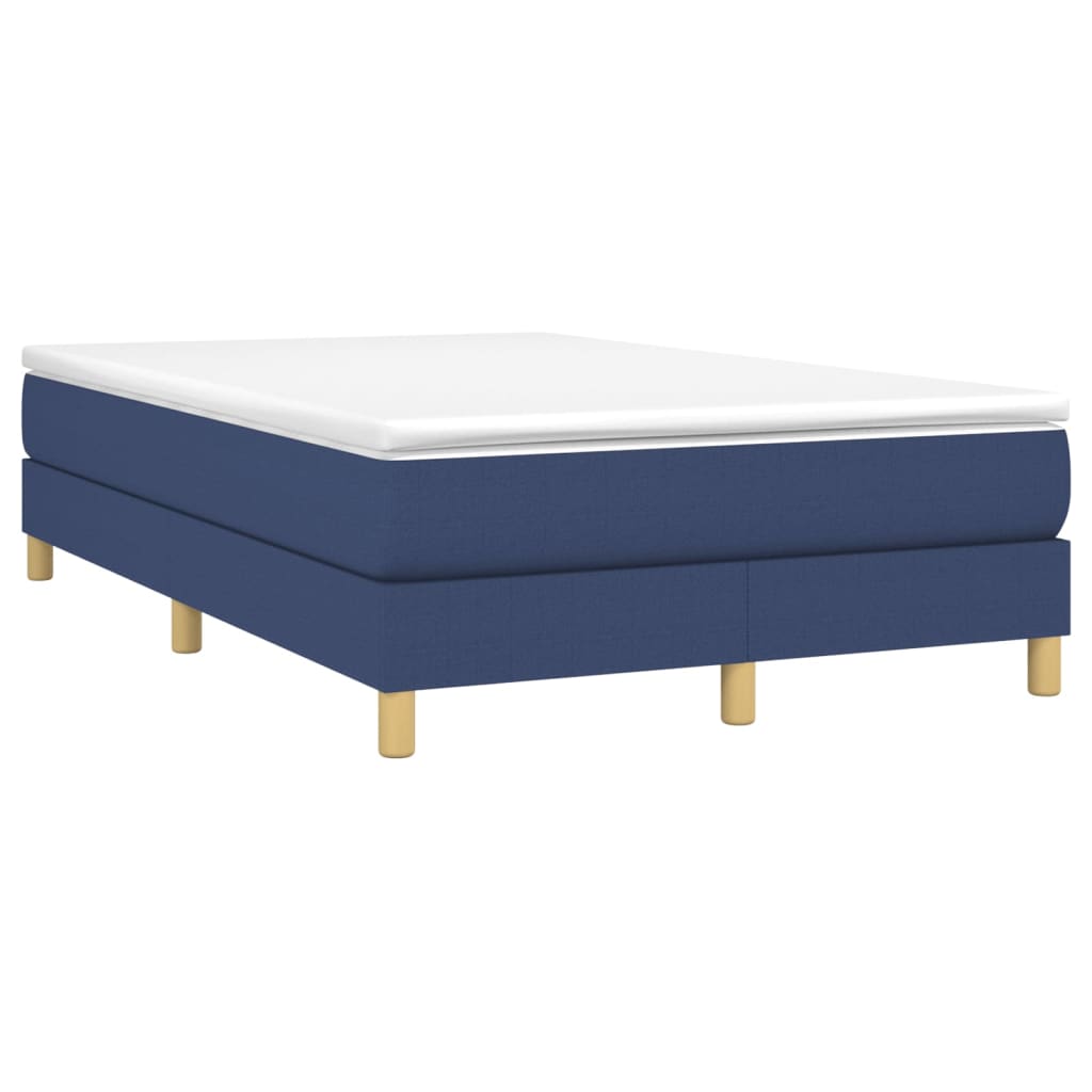 Boxspring met matras stof blauw 120x200 cm 120 x 200 cm 25 cm
